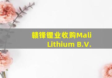 赣锋锂业收购Mali Lithium B.V.